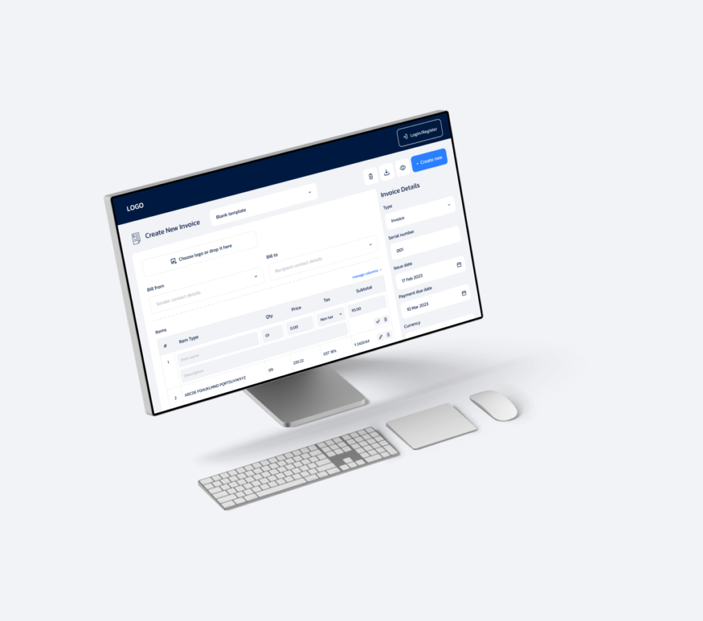 Create Invoice Website