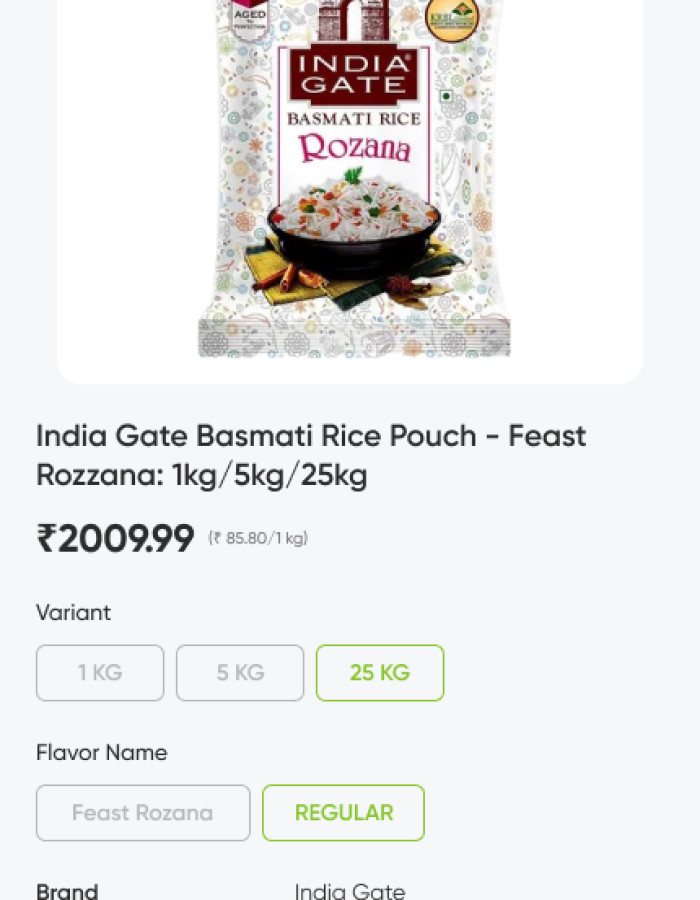 Grocery – Item View