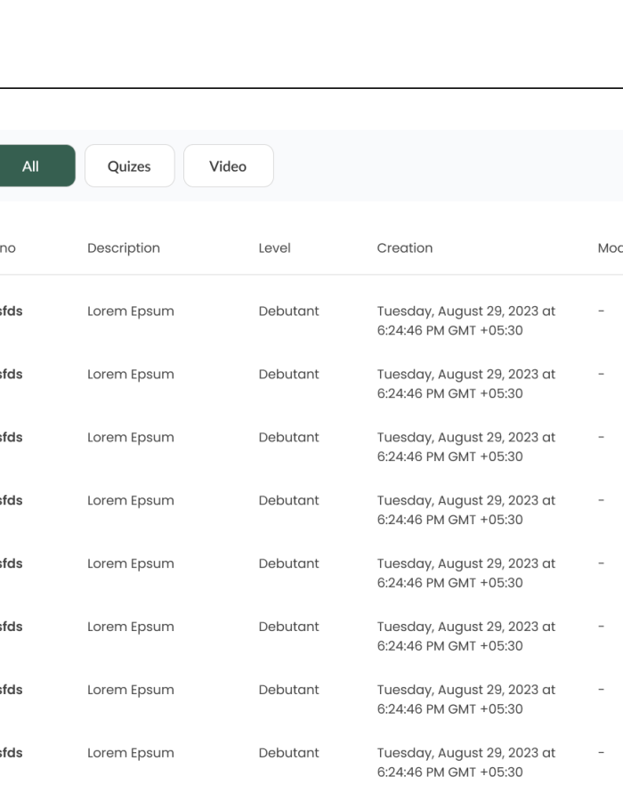 Quiz app – Results